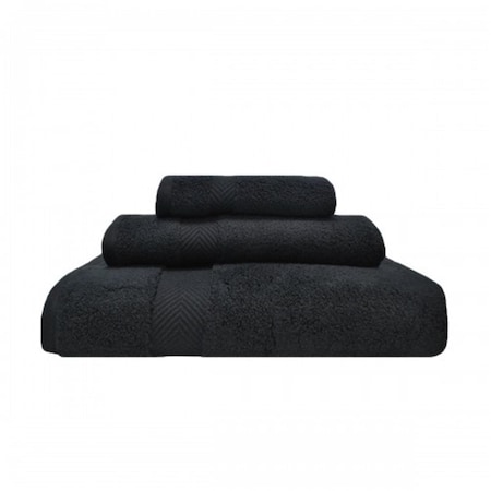Superior Zero Twist Cotton Towel Set - Black, 3 Pieces ZT 3 PC SET BK